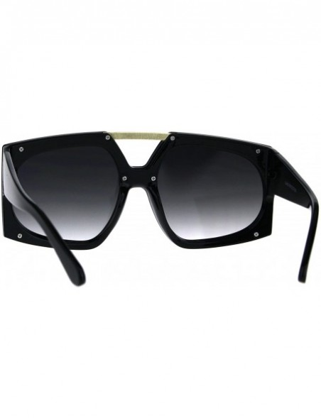 Oversized Super Oversized Sunglasses Womens Dramatic Futuristic Fashion Shades - Black (Smoke) - C6189ILDMDR $14.47