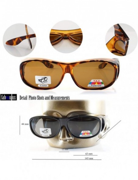 Wrap Unisex Large Polarized Fit Over Glasses Sunglasses with Side View P010 - Brown/Brown - CG189GSN3O7 $11.65