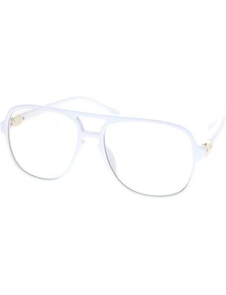 Oversized Mens Thin Plastic Nerdy Steve Urkel Large Clear Lens Eye Glasses - White - CU11YWUU1NH $11.05