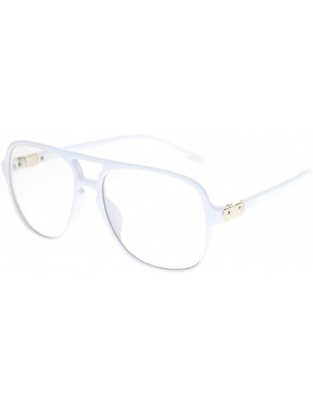 Oversized Mens Thin Plastic Nerdy Steve Urkel Large Clear Lens Eye Glasses - White - CU11YWUU1NH $11.05