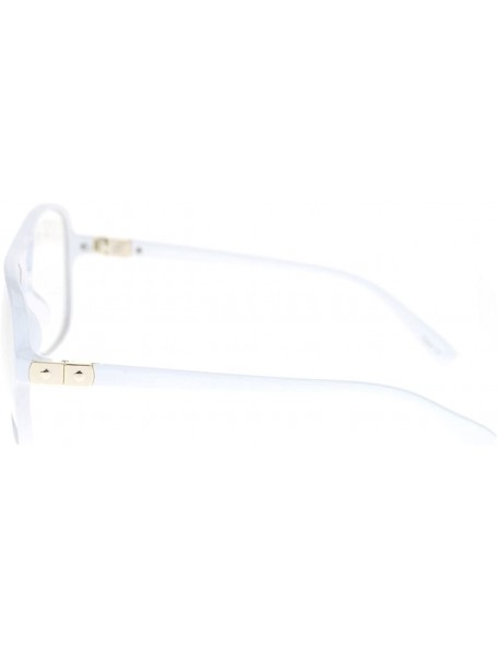 Oversized Mens Thin Plastic Nerdy Steve Urkel Large Clear Lens Eye Glasses - White - CU11YWUU1NH $11.05