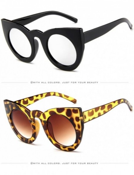 Cat Eye Lowly Cat Eye Sunglasses Vintage Circle Shade Women Eyewear5148 Casual Fashion Sunglasses (Color NO.7) - No.7 - CH197...