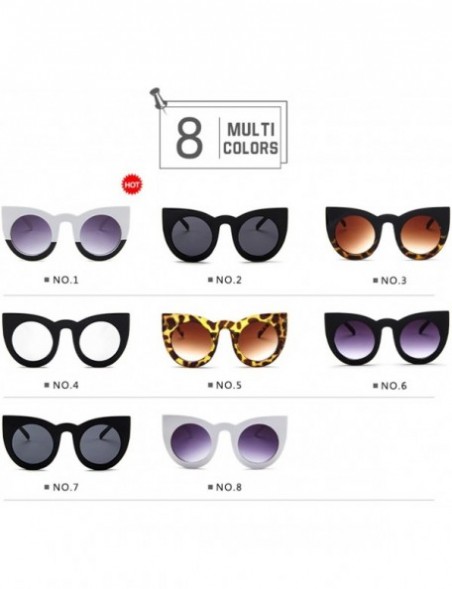 Cat Eye Lowly Cat Eye Sunglasses Vintage Circle Shade Women Eyewear5148 Casual Fashion Sunglasses (Color NO.7) - No.7 - CH197...