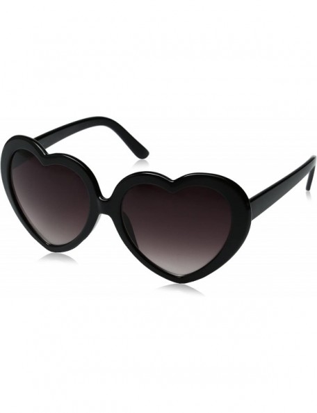 Oversized Large Oversized Womens Heart Shaped Sunglasses Cute Love Fashion Eyewear - Black - C1116KFQRFX $8.68