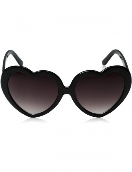 Oversized Large Oversized Womens Heart Shaped Sunglasses Cute Love Fashion Eyewear - Black - C1116KFQRFX $8.68