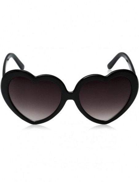 Oversized Large Oversized Womens Heart Shaped Sunglasses Cute Love Fashion Eyewear - Black - C1116KFQRFX $8.68