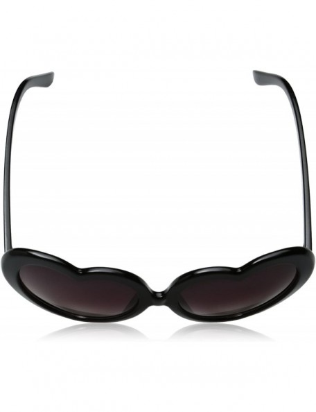 Oversized Large Oversized Womens Heart Shaped Sunglasses Cute Love Fashion Eyewear - Black - C1116KFQRFX $8.68