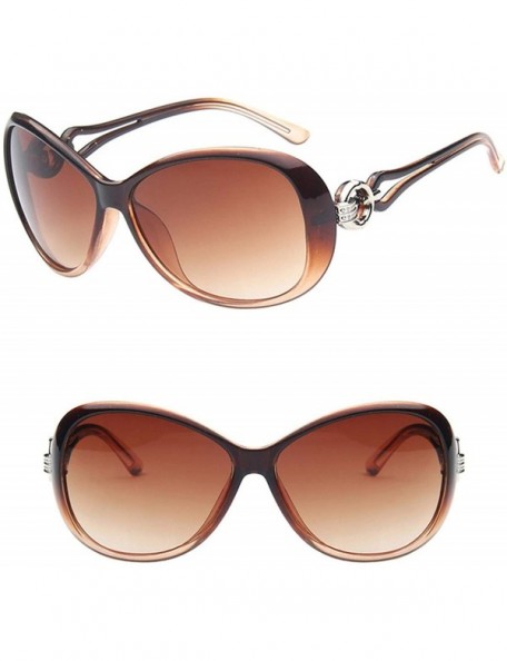 Oversized 2019 Classic Gradient Sunglasses Women Brand Designer Vintage Oversized Sun Glasses UV400 - Tea - CN18WC3YWXS $13.08