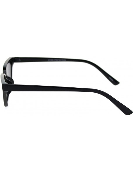 Cat Eye Womens Retro Narrow Squared Cat Eye Plastic Mod Sunglasses - All Black - CN18RQRI0IL $8.40