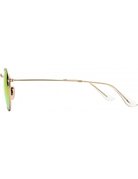 Aviator Classic Retro Metal Frame Round Circle Mirrored Sunglasses Men Women Glasses 3447 - Yellow Green Glass - CI12JPLNKW1 ...