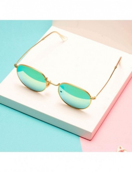 Aviator Classic Retro Metal Frame Round Circle Mirrored Sunglasses Men Women Glasses 3447 - Yellow Green Glass - CI12JPLNKW1 ...