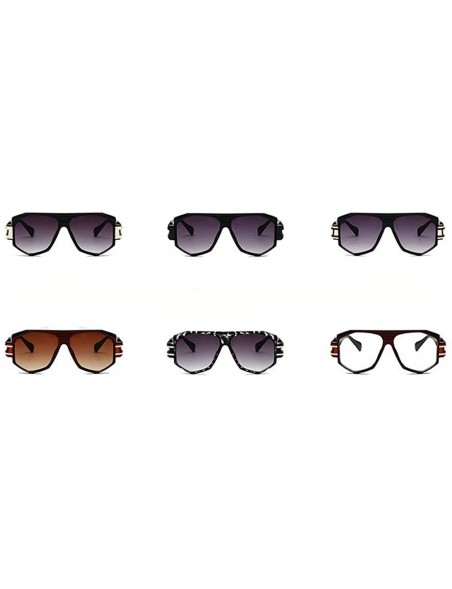 Oversized Oversized Square Sunglasses Unisex Flat Top Square Frame Shades NX - Black&brown - CN18M3TQKG4 $14.92