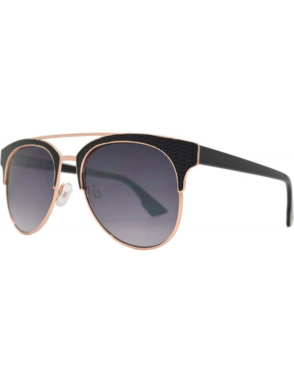 Aviator Vintage Retro Women Round Aviator Sunglasses - UV Protection - Black + Smoke Lens - CG18HKA3D6W $11.89