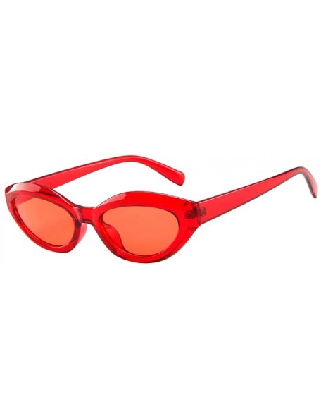 Cat Eye Mini Vintage Retro Extra Narrow Leaf Skinny Cat Eye Sun Glasses Clout Goggles for Women Men - F - CS18T8OD26R $9.64