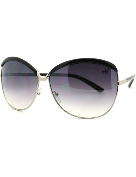 Butterfly Designer Fashion Women's Sunglasses Oversize Butterfly Frame - Black - CD11PZ006KV $12.79