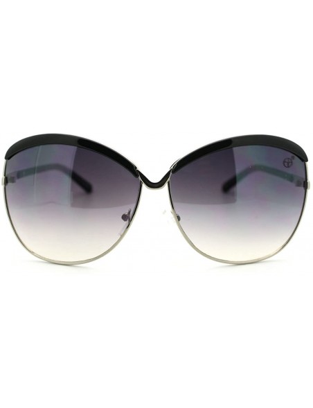 Butterfly Designer Fashion Women's Sunglasses Oversize Butterfly Frame - Black - CD11PZ006KV $12.79