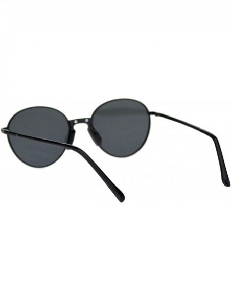 Oval Mens Hipster Vintage Plastic Nose Bridge Round Pilots Sunglasses - All Black - CI18S9GI590 $11.92