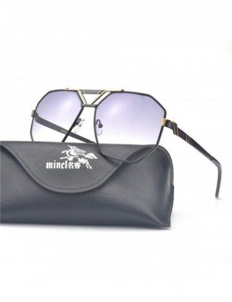 Square New Style 2018 Luxury Brand Designer Sunglasses Unisex Vintage Oversized Glasses - Black&gray - CM18LNS5939 $14.77
