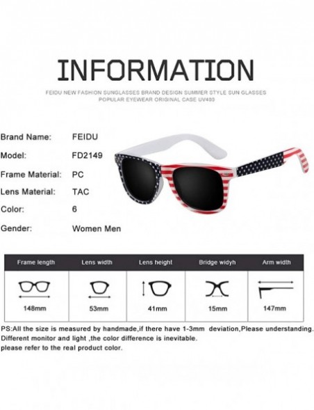 Wrap Polarized Sunglasses for Men Retro - Polarized Retro Sunglasses for Men FD2149 - 5.4-flag-black - CM18KQL8885 $7.47