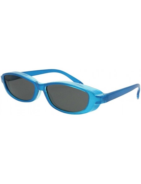 Rectangular Smallest Fit Over Sunglasses F13 - Blue Frame-gray Lenses - CZ186X5WCEE $12.96