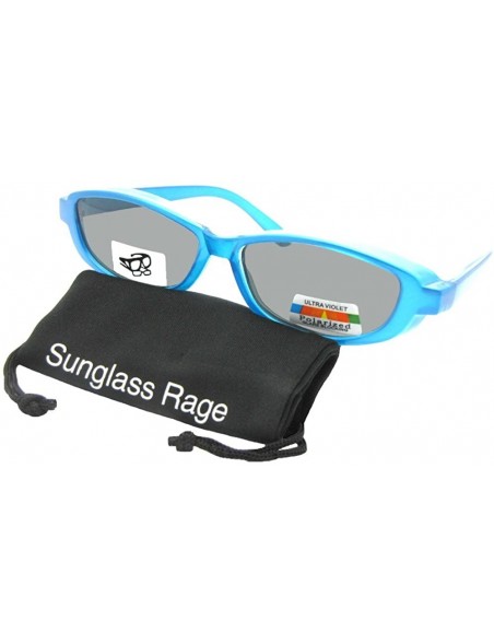 Rectangular Smallest Fit Over Sunglasses F13 - Blue Frame-gray Lenses - CZ186X5WCEE $12.96