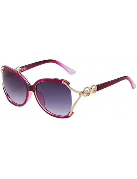 Sport Fashion Oversized Sunglasses Eyeglasses & Storage Case for Women Ladies - Purple - CP1808HIARS $25.63