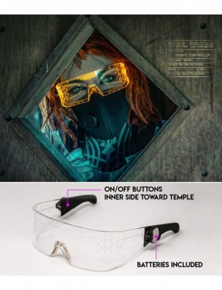 Oversized LED Light Up Glasses- Cyberpunk Goggles- Rezz Visor Robocop Futuristic Electronic Lights - Orange - C318UTRH7EA $20.18