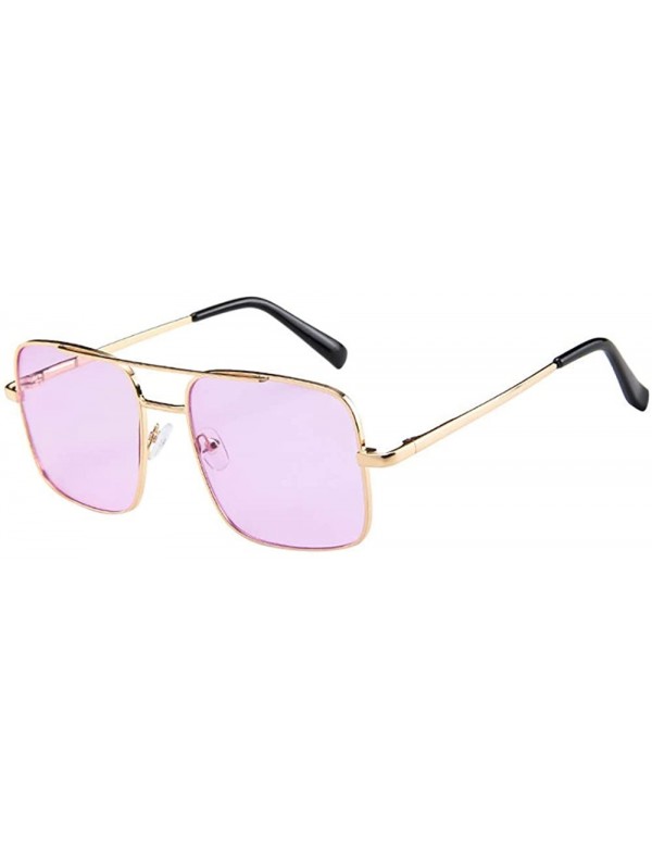 Square New Women Men Vintage Sunglasses Unisex Fashion Oversize Square Frame Sunglasses Eyewear - G - CD18STWE82R $9.79