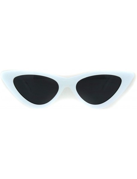 Cat Eye Womens Mod Thick Plastic Minimal Cat Eye Sunglasses - White Black - CH18IIMQO86 $19.82