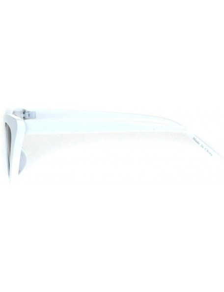 Cat Eye Womens Mod Thick Plastic Minimal Cat Eye Sunglasses - White Black - CH18IIMQO86 $18.33