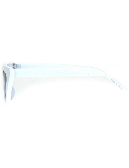 Cat Eye Womens Mod Thick Plastic Minimal Cat Eye Sunglasses - White Black - CH18IIMQO86 $18.33