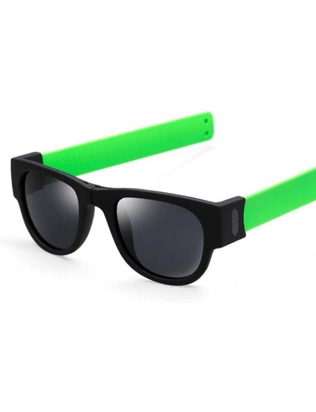 Aviator New Creative Wristband Glasses Polarized Sunglasses Driving Fold Goggles Snap Bracelet - Green - CS18TQZUI62 $8.88
