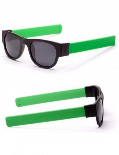 Aviator New Creative Wristband Glasses Polarized Sunglasses Driving Fold Goggles Snap Bracelet - Green - CS18TQZUI62 $8.88