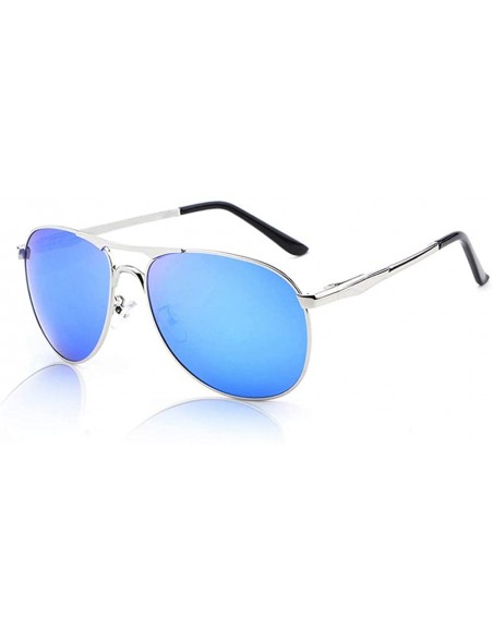 Oversized Fashion Retro Biker Fishing Polarized Sunglasses for Men - Blue - C718ZSKHWGN $13.10