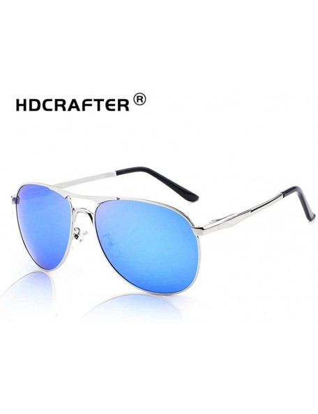 Oversized Fashion Retro Biker Fishing Polarized Sunglasses for Men - Blue - C718ZSKHWGN $13.10