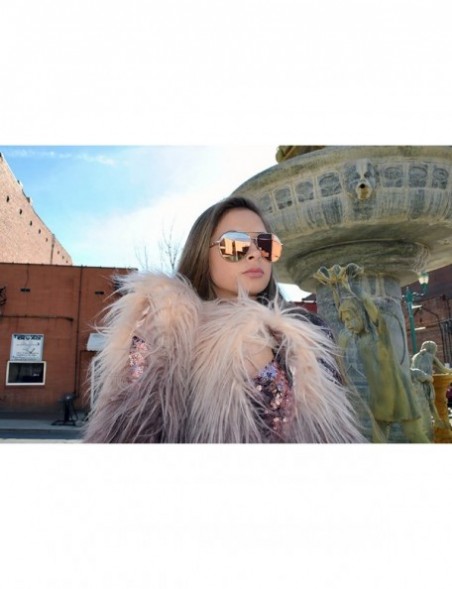 Aviator Aviator Women Men Fashion Designer Sunglasses Metal Frame Colored Lens - .86004_c1_gold_pink_mirror - C612O6DYNMF $12.24