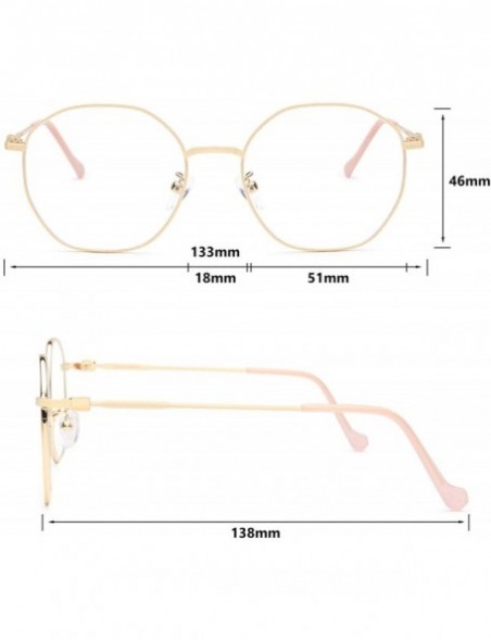 Aviator Computer Blue Light Blocking Glasses for Women Men-Retro Metal Lightweight Eyeglasses Anti Glare UV Lens - GY1908 - C...