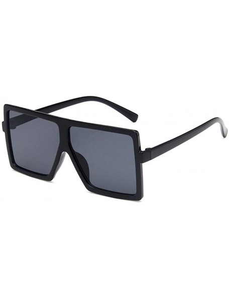 Square Unisex Sunglasses Fashion Bright Black Grey Drive Holiday Square Non-Polarized UV400 - Bright Black Grey - CB18RLIW55D...