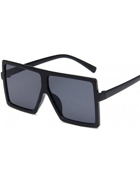 Square Unisex Sunglasses Fashion Bright Black Grey Drive Holiday Square Non-Polarized UV400 - Bright Black Grey - CB18RLIW55D...