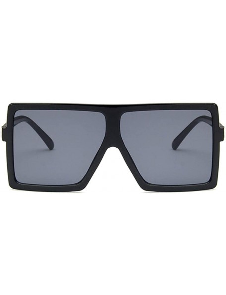 Square Unisex Sunglasses Fashion Bright Black Grey Drive Holiday Square Non-Polarized UV400 - Bright Black Grey - CB18RLIW55D...