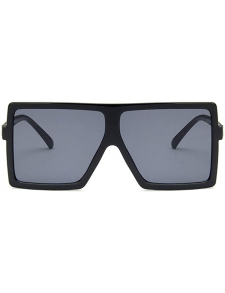 Square Unisex Sunglasses Fashion Bright Black Grey Drive Holiday Square Non-Polarized UV400 - Bright Black Grey - CB18RLIW55D...