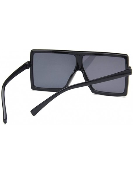 Square Unisex Sunglasses Fashion Bright Black Grey Drive Holiday Square Non-Polarized UV400 - Bright Black Grey - CB18RLIW55D...