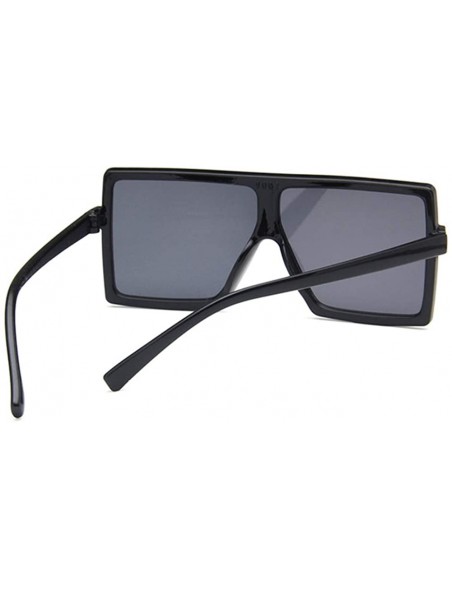 Square Unisex Sunglasses Fashion Bright Black Grey Drive Holiday Square Non-Polarized UV400 - Bright Black Grey - CB18RLIW55D...