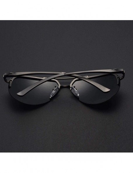 Square Men Polarized Sunglasses Metal Alloy Driving Glasses UV400 Protection Goggles Eyewear Pilot Style - CB199CIZM23 $30.06