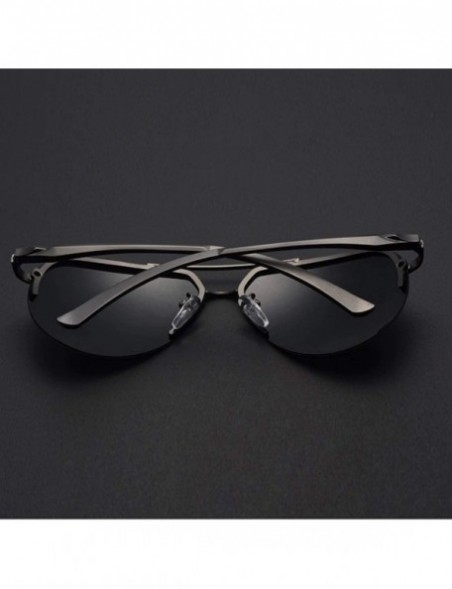 Square Men Polarized Sunglasses Metal Alloy Driving Glasses UV400 Protection Goggles Eyewear Pilot Style - CB199CIZM23 $30.06