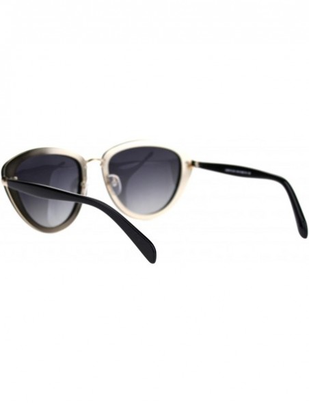 Cat Eye Polarized Womens Elegant Chic Designer Style Cat Eye Sunglasses - Black Gold Smoke - CN18TZZ2E2M $26.57