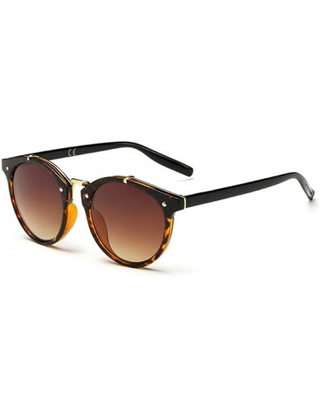 Rimless Women Vintage Mirror UV400 Round Sunglasses Eyewear Retro Sun Glasses - Brown - CI182Z8880X $7.57