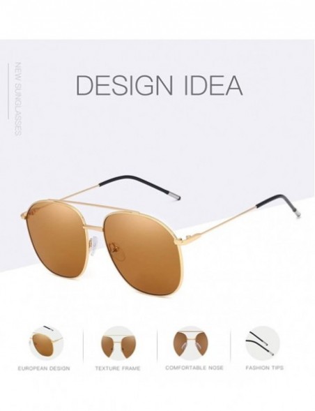 Aviator Vintage Fashion Lady Aviator round Metal Driving Glasses Sunglasses UV400 - Gold-tea - C318XI0IIY3 $9.08