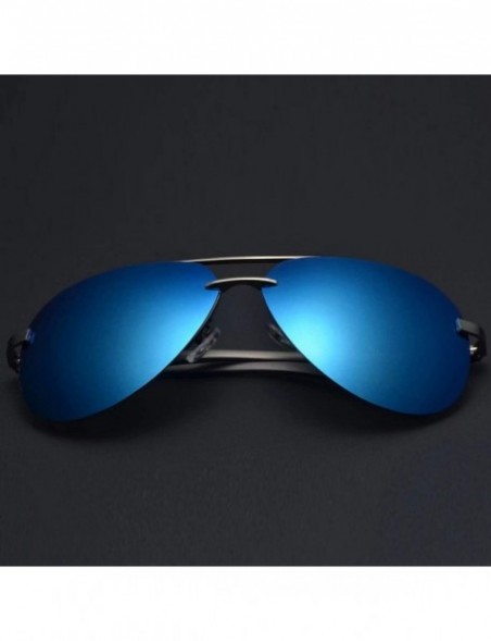 Square Men Polarized Sunglasses Metal Alloy Driving Glasses UV400 Protection Goggles Eyewear Pilot Style - CB199CIZM23 $30.06