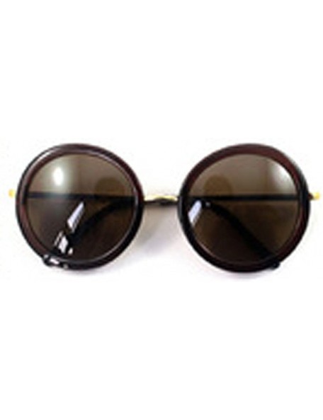 Oversized Korea Vintage Designer Oversized High Fashion Sunglasses - Black With Gold Frame - CQ11LOQZ36H $16.43